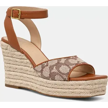 Dámské polobotky Espadrilky Coach Signature hnědá barva, CAS80 CAS80.URC 88X, EUR 41