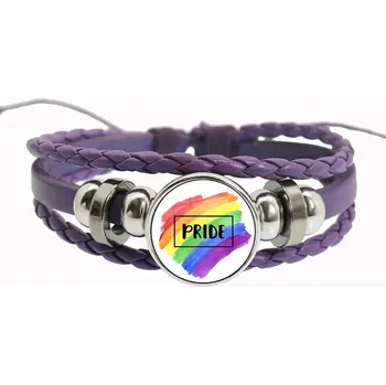 Náramek Duhový fialový náramek přátelství, lgbt motiv | náramek, šperk - 10