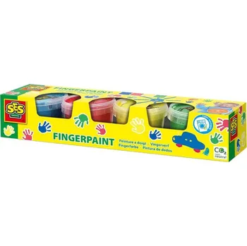 Výtvarná barva SES Creative Barvy základní prstové baby set 4x 110ml v kelímku