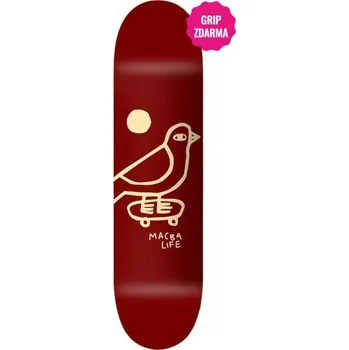 Skateboardová deska SK8 DESKA MACBA LIFE Bird - vínová - 8.375 + při osobním odběru 1 205 Kč
