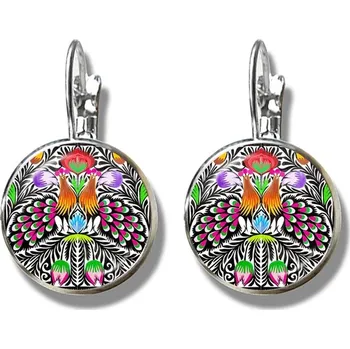 Náušnice Květinové lidové náušnice s folklorním motivem | dámské náušnice, moderní šperky - 12