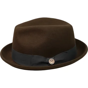 Klobouk Goorin Bros. Hnědý pork pie klobouk s hnědou stuhou - Goorin Bros Velikost: 61 cm (XL)