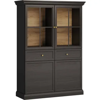 Knihovna LUCCA c | vitrína W4D2S | 114,4 cm | černá