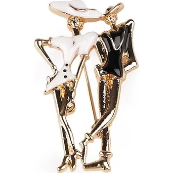 Brož Brož modelky, taneční pár - 4 černá zlatá