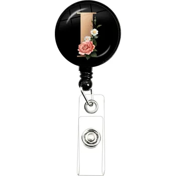 Jmenovka na stůl Černý navíjecí držák jmenovky s písmenem | držák jmenovky, identifikační spona - já