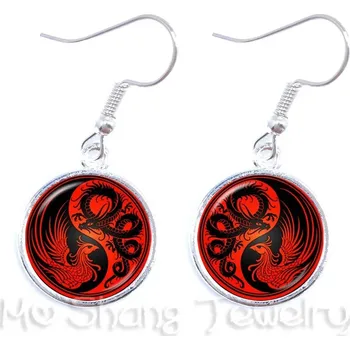 Náušnice Yin yang náušnice skleněné | harmonizující šperk, skleněné náušnice - 13