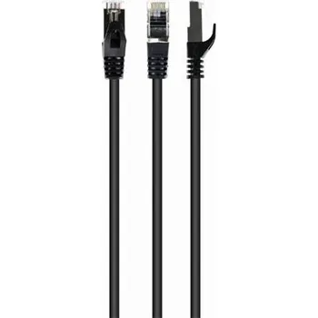 Síťový kabel GEMBIRD Patch kabel S/FTP Cat. 6A LSZH, černý, 2 m PP6A-LSZHCU-BK-2M