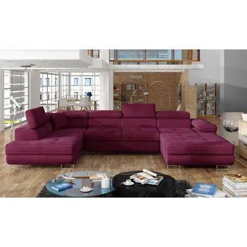 Sedací souprava Sedačka SEDUM 10, vínově červená látka, levá +možnost VÝNOSU + vyzvednutí ZDARMA