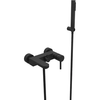 Vodovodní baterie Besco Vanová nástěnná baterie se sprchovým kompletem Decco VBN B Černá mat