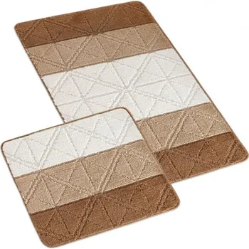 Koupelnová předložka Bellatex Koupelnová a WC předložka trojúhelníky hnědé