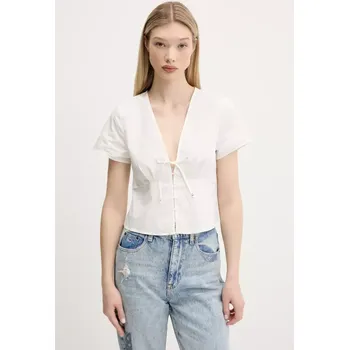 Pánská košile Bavlněná košile Tommy Jeans DW0DW21352 bílá 00X, vel. S