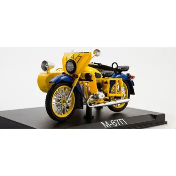 autíčko URAL M-67P 1:24 - MODIMIO Collections časopis s modelem Speciální vydání #1 M 67P Ural policejní motorka - model motorky