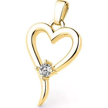Přívěsek Dámský přívěsek žluté zlato 585/1000 přírodní diamant 0.027 ct G/SI srdce 140004-ZL-DIA bez řetízku