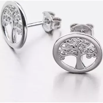Náušnice Dámské náušnice stříbro 925 zdobené stromem života E1701450-0331-SLX