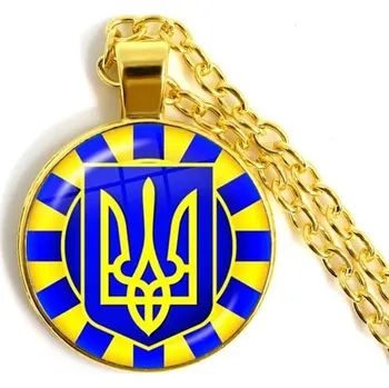 Náhrdelník Tryzub ukrajinský přívěsek vintage styl | náhrdelník, šperk - 17