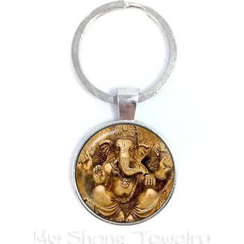 Skleněná klíčenka ganesha, buddha | ezoterický přívěsek, pánská klíčenka - 13