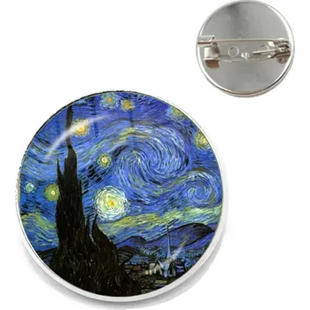 Brož Van Gogh umělecká díla brož | umělecký špendlík, módní brož - 7 , 20 mm