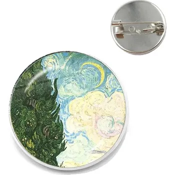 Brož Van Gogh umělecká díla brož | umělecký špendlík, módní brož - 15 , 25 mm