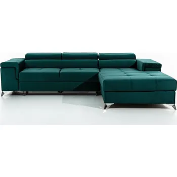 Sedací souprava Rohová sedačka CLOONEY, pravá, zelená +možnost VÝNOSU + vyzvednutí ZDARMA