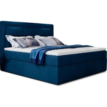 Postel Boxspring KORBELA 14 180x200, modrá látka +možnost VÝNOSU + vyzvednutí ZDARMA