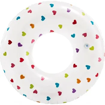 Nafukovací kruh Intex 59259 Kruh plovací průhledný Fantasy srdíčka 81 cm