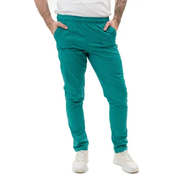 Zdravotnický oděv Perlička® Zdravotnické kalhoty GEJZA SATTÉ Slim Tmavězelená Barva: TmavěZelená, Velikost: 58