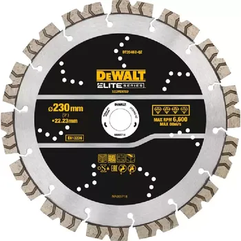 Řezný kotouč DT20462 Diamantový kotouč ELITE 230 mm segment 12mm, univerzální použití DeWALT