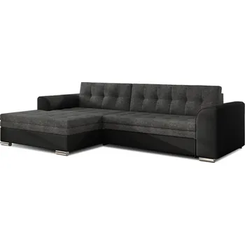 Sedací souprava Rohová sedačka UNTITO, levá, tmavě šedá látka/černá ekokůže + vyzvednutí ZDARMA