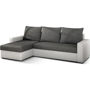 Sedací souprava Rohová sedačka CALEDON, tmavě šedá látka/bílá ekokůže +možnost VÝNOSU + vyzvednutí ZDARMA