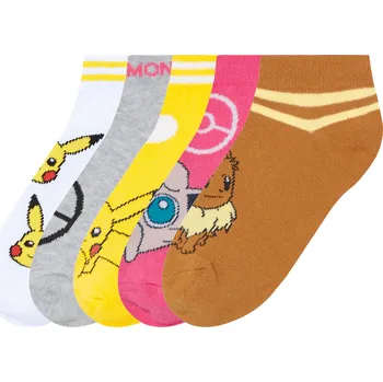 Dětské kotníkové ponožky, 5 párů, s bavlnou (Pokémon, 39/42)