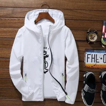 Pánská softshellová bunda Pánská větrovka s kapucí Barva: Bílá, Velikost: M