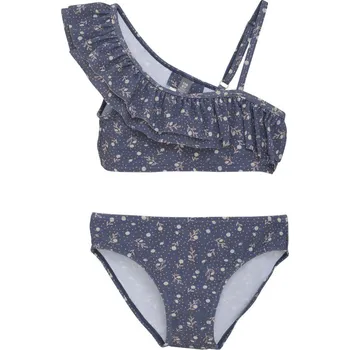 Dívčí plavky Dívčí dvoudílné plavky s volánky Color Kids Tmavě modré kytičky 128