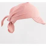 New Baby Dětský letní mušelínový šátek s kšiltem pink Vel. 56/62