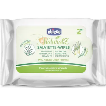 Přípravek proti hmyzu CHICCO Ubrousky proti komárům ochranné a osvěžující 97% přírodních složek 20ks, 2m+