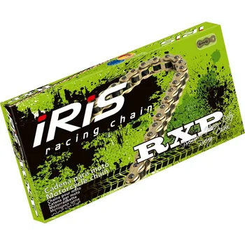 Řetězová sada pro motocykl IRIS 520 RXP článků propojení spona barva zlatá (IRIS 520 RXP článků propojení spona barva zlatá)