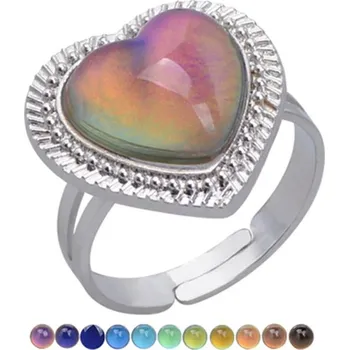 Prsten Prsten srdce měnící barvu podle nálady | náladový prsten, emoční šperk - 41