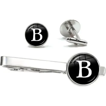 Manžetový knoflíček Spona na kravatu a manžetové knoflíčky pro muže | elegantní set, pánské šperky - B