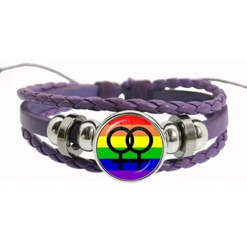 Náramek Duhový fialový náramek přátelství, lgbt motiv | náramek, šperk - 6