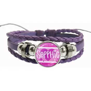 Náramek Duhový fialový náramek přátelství, lgbt motiv | náramek, šperk - 35
