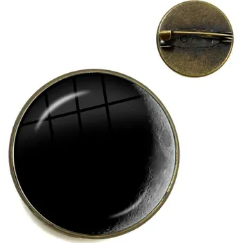 Brož Fáze měsíce skleněná brož s lunární siluetou | měsíční brož, astro šperk - Voskový půlměsíc-6 , 25 mm