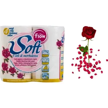 Toaletní papír Toaletní papír Flow Soft, 3 vrstvý,4 role