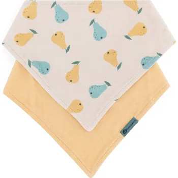 Bryndák PETITE&MARS Bryndák bandana Luke 2 ks Beige Pears&Intense Ochre 3m+