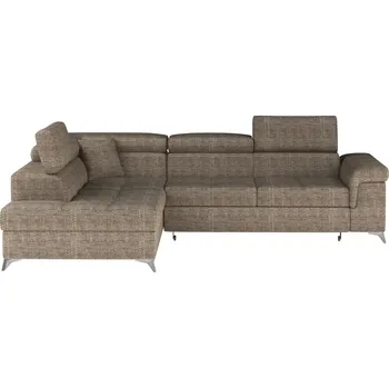 Sedací souprava Rozkládací rohová sedačka CROCEA 02, hnědá látka, levá +možnost VÝNOSU + vyzvednutí ZDARMA