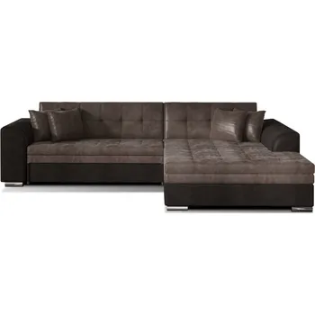 Sedací souprava Rohová sedačka STRINA, pravá, světle hnědá látka/tmavě hnědá látka +možnost VÝNOSU + vyzvednutí ZDARMA