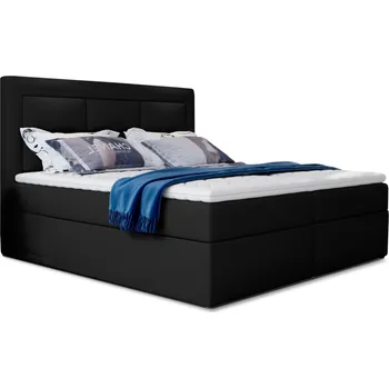 Postel Boxspring KORBELA 22 160x200, černá ekokůže +možnost VÝNOSU + vyzvednutí ZDARMA