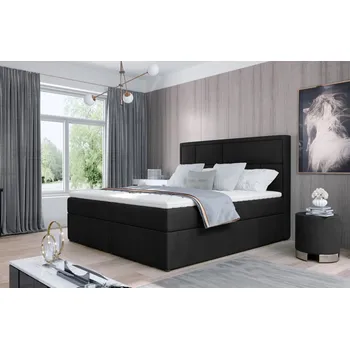 Postel Boxspring BARBARIO 18 140x200, černá látka +možnost VÝNOSU + vyzvednutí ZDARMA