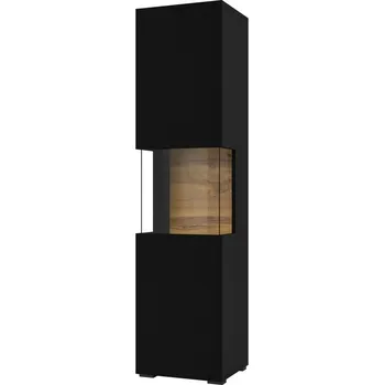 Knihovna Vitrína AVA černý mat/dub wotan (Typ 05)