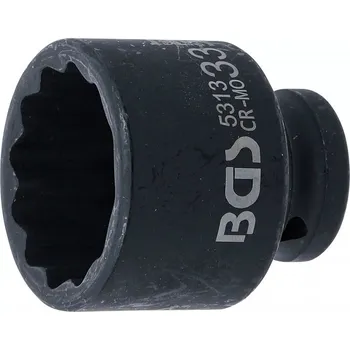 Gola hlavice Úderový nástrčný klíč 33mm, 12ti hran, 1/2" CR-Mo BGS B.5313
