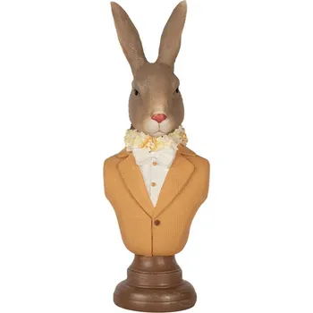Dekorace busta králík ve žlutém obleku Rabbi bust - 7*5*19 cm