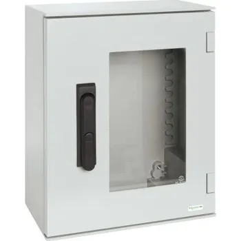 Elektroinstalační krabice Nástěnná krabice, řada: PanelSeT IP66 s prostými dvířky Polyester vyztužený skelnými vlákny Šedá